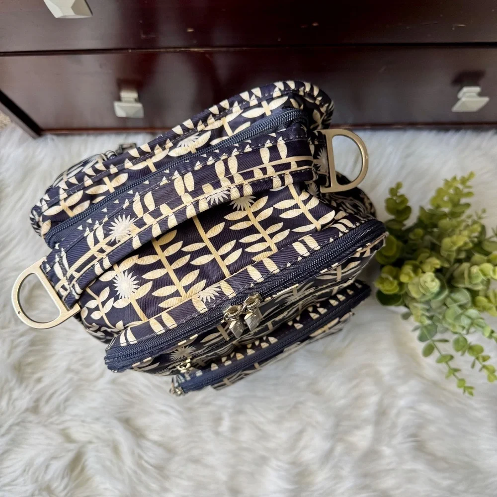 Ju-Ju-Be Be Right Back BRB Dandy Lines Collection Navy Floral Backpack DiaperBag
